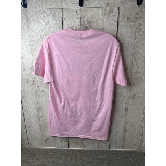 Jerzees Pink T Shirt Double Heart Design Adult S Short Sleeves Love Sweetheart - Picture 2 of 6
